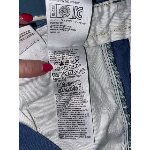 Blue Levi Strauss shorts Original Riveted, button up Y2K vintage  SZ 38 waist - Picture 5 of 10